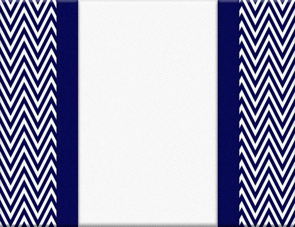 Navy Blue and White Chevron Zigzag Frame with Ribbon Background