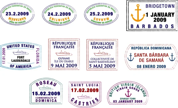 Caribbean and South American Passport Stamps
