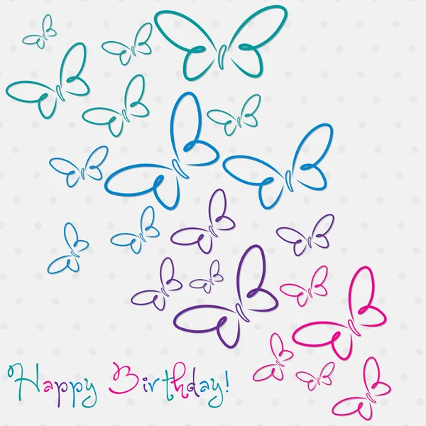 Alles Gute zum Geburtstag Schmetterling Karte — Stockvektor © piccola