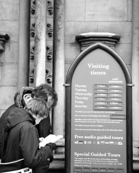 Tourists at Westminster Abbey, London