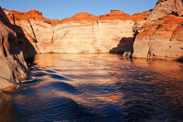 Orange Antelope Canyon Blue Water Reflection Lake Powell Arizona