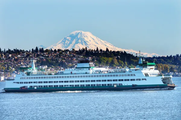 Car Ferry North Seattle Mount Rainier Puget Sound Snow Mountain