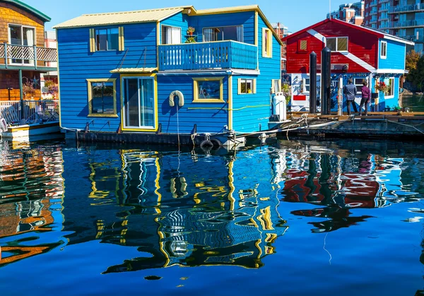 Floating Home Village Blue Red Houseboats Fisherman\'s Wharf Refl