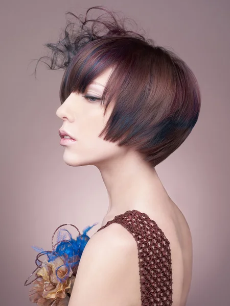 Elegant lady with short hairstyle