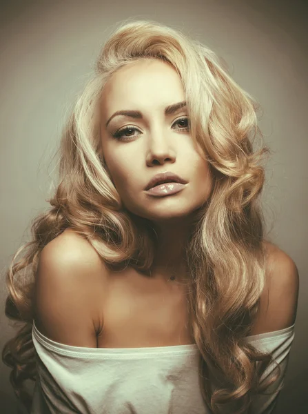 Beautiful blond woman portrait