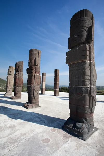 Toltec warriors. Ancient ruins of Tula de Allende