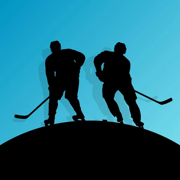 Active young man ice hockey sport silhouette skating in winter s