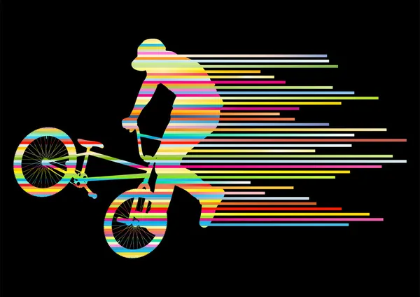 Extreme cyclists bicycle rider active teenager sport silhouettes