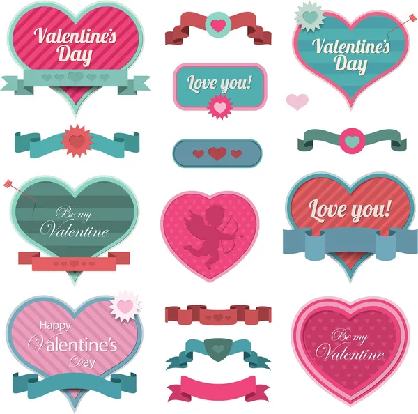 Valentine heart shaped decoration and ribbons