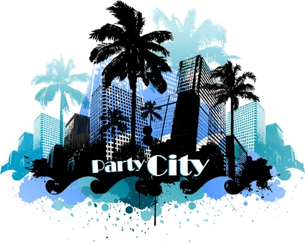 Tropical urban party city background