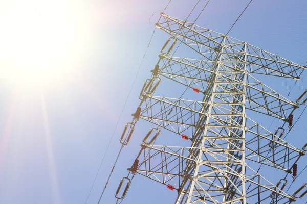 Close-up Power Transmission Tower Of The Sunset