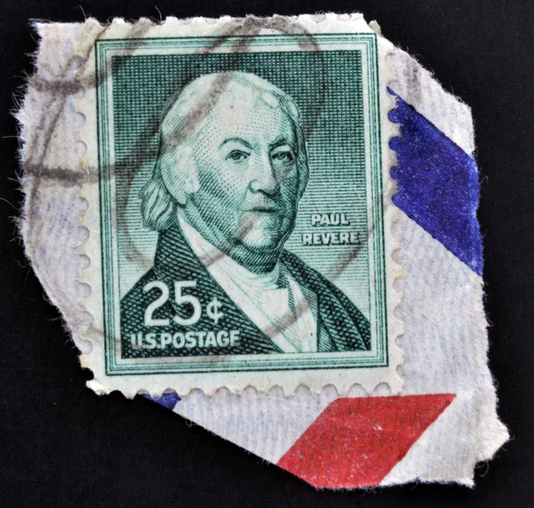 UNITED STATES OF AMERICA - CIRCA 1954: A stamp printed in USA shows Paul Revere, American silversmith, industrialist, patriot in the American Revolution, circa 1954