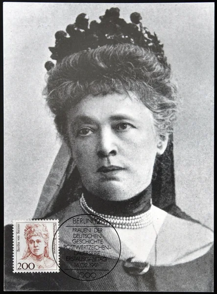 GERMANY - CIRCA 1991: A stamp printed in Germany shows Bertha von Suttner, Nobel Peace Prize Winner, circa 1991 — Stock Photo #18369957
