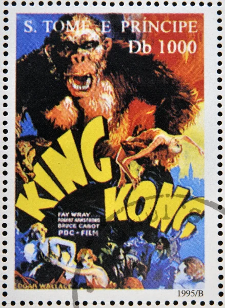SAO TOME AND PRINCIPE - CIRCA 1995: A stamp printed in Sao Tome shows movie poster King Kong, circa 1995
