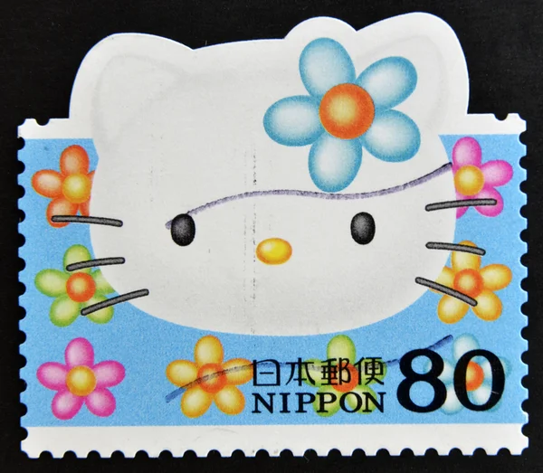 JAPAN - CIRCA 2000: A stamp printed in Japan shows the cartoon character, Hello Kitty, circa 2000