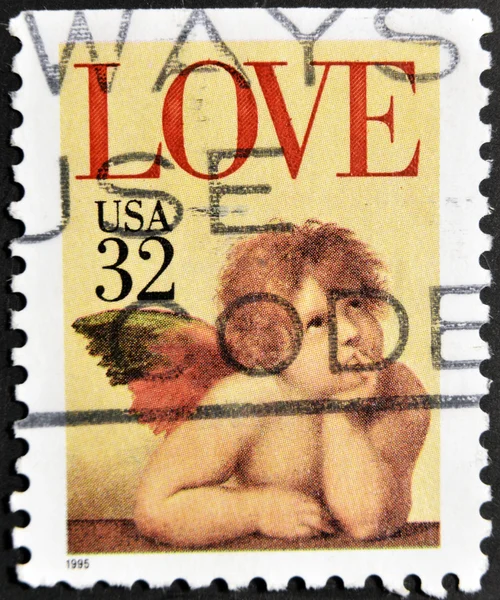 UNITED STATES OF AMERICA - CIRCA 1995: A stamp printed in the United States of America shows image of cupid, circa 1995
