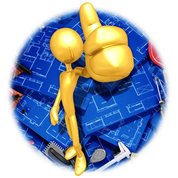 首页施工蓝图竖起大拇指 - 图库照片LuMaxArt#