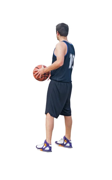 Basketball player on white