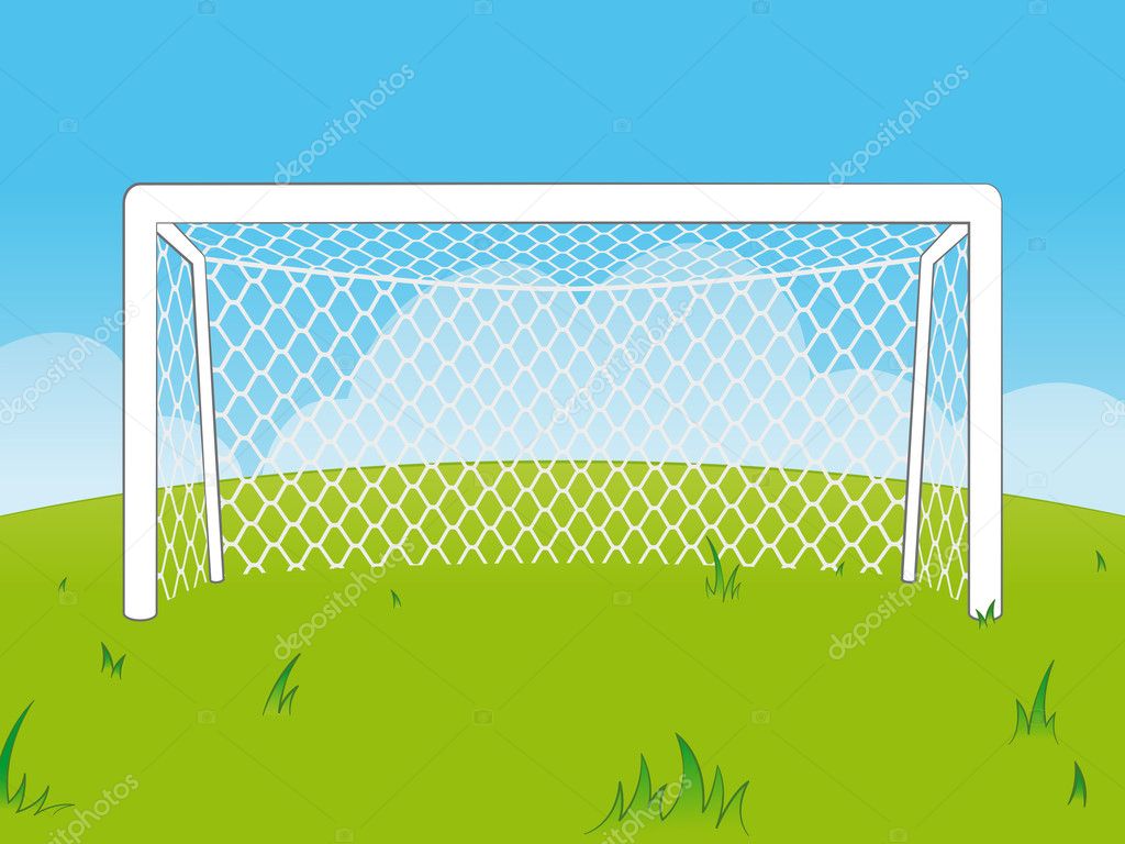 Cartoon goalposts with a net — Stock Vector © a__n 18301331