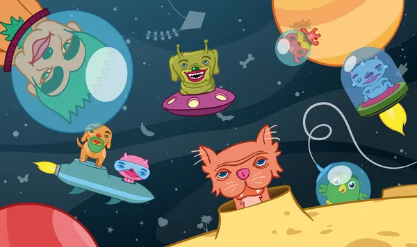 Kids background of space aliens