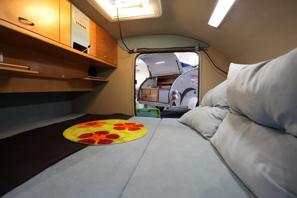 Interior of a small camper van