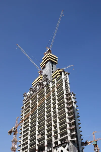Skyscraper construction site in Doha downtown district, Qatar, Middle East