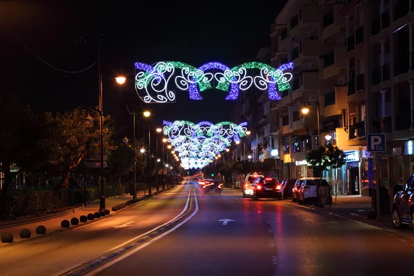 Christmas decoration in the street of Estepona, Andalusia, Spain