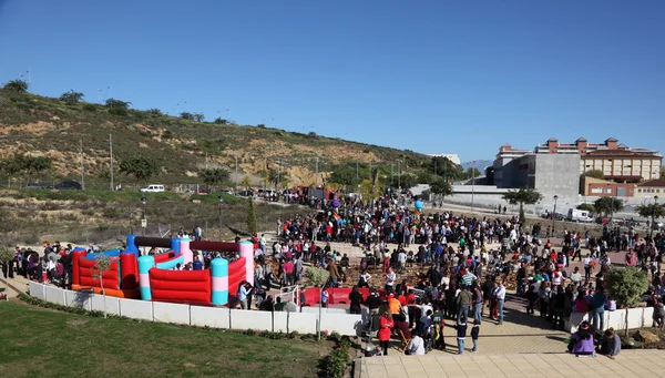 Outdoor party - the magic three kings arrived in the city. Estepona, Andalusia Spain