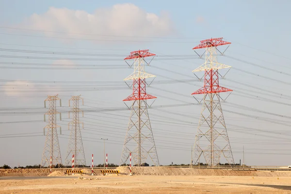 Electricity pylons in Qatar, Middle East