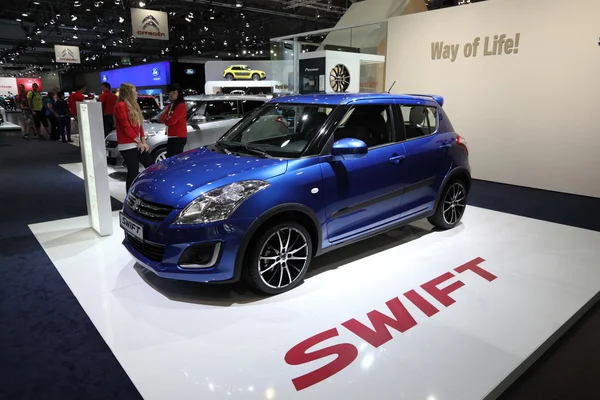 LEIPZIG, GERMANY - JUNE 1: New Suzuki Swift at the AMI - Auto Mobile International Trade Fair on June 1st, 2014 in Leipzig, Saxony, Germany