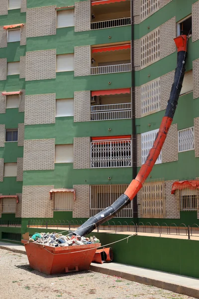Waste pipe at an apartment building