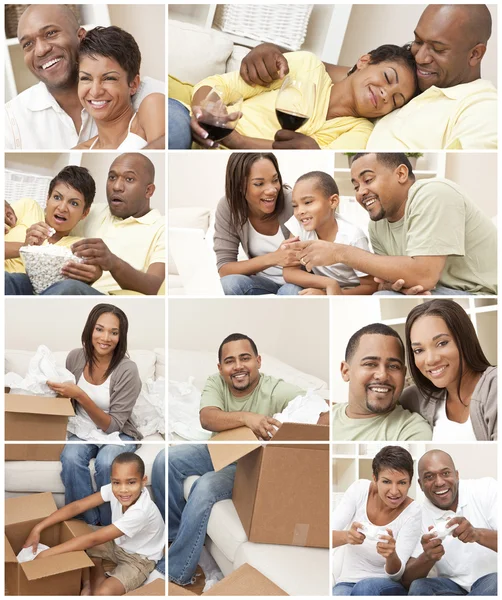 African American Family and Couple Montage at Home