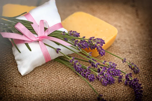 Lavender and lavender soap - Spa concept