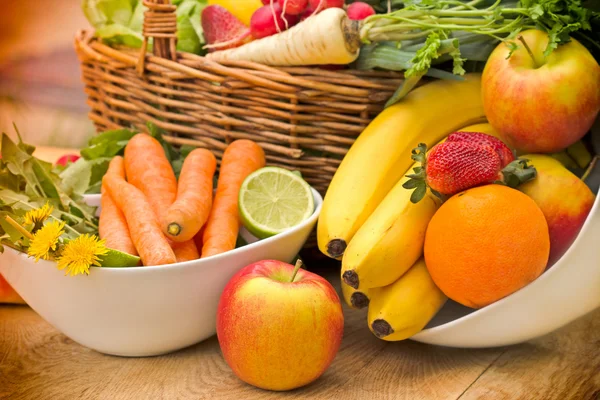 Fresh organic fruit and vegetables