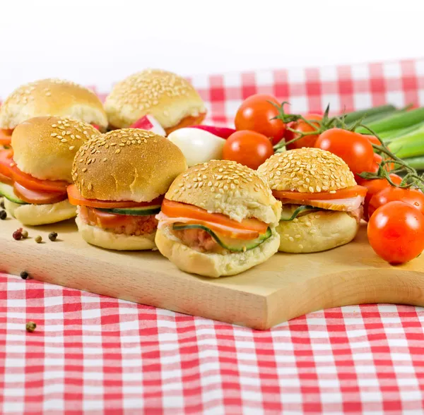 Small sandwiches on a table