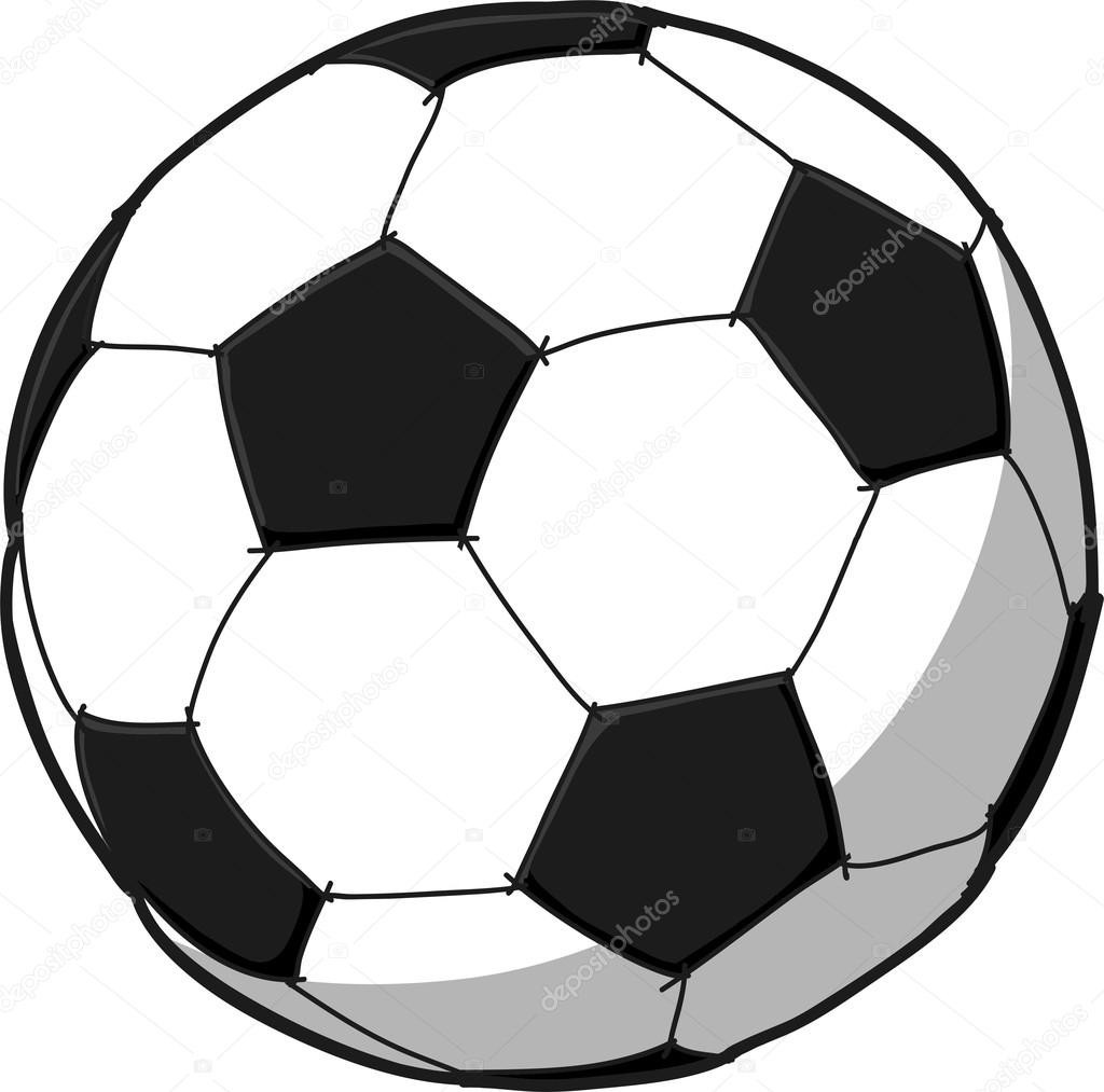 Hand writing soccer ball ( Football ) cartoon . — Vector de stock