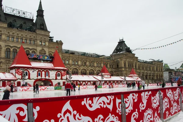 Skating rink on Moscow Red Square in wintertime