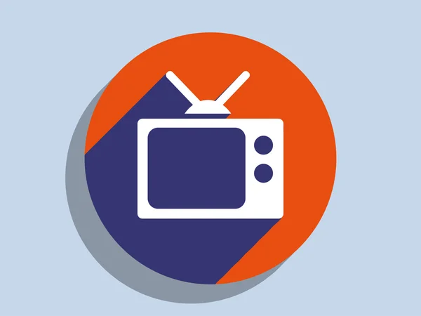 Flat long shadow icon of tv