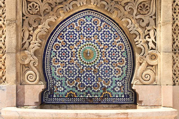 Moroccan fountain with mosaic tiles