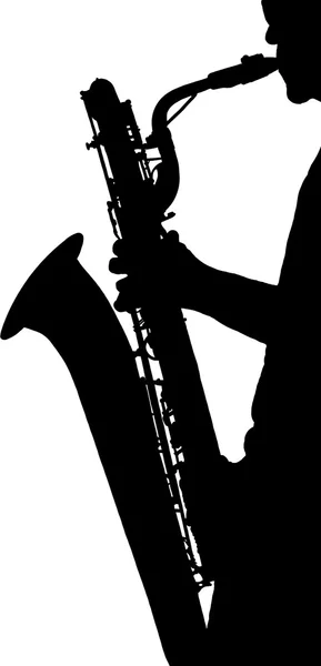 Silhouette of a saxophone player