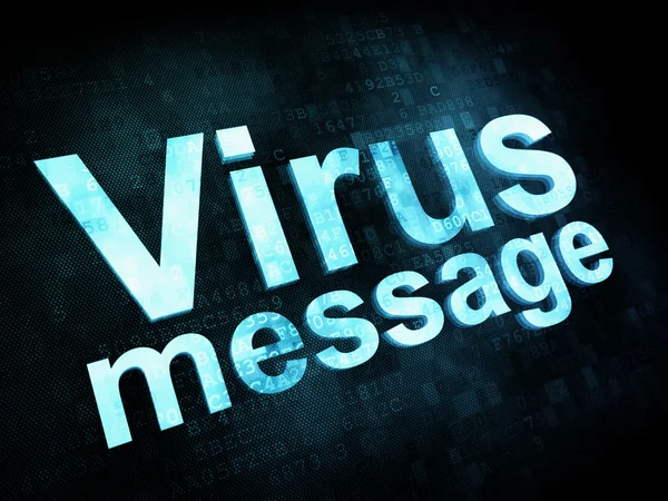 Marketing concept: pixelated words Virus message on digital scre
