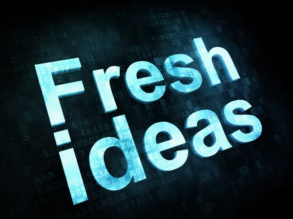 Marketing concept: pixelated words Fresh ideas on digital screen