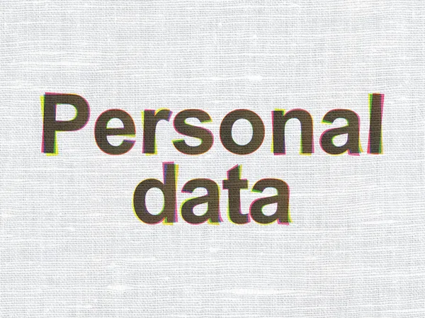 Information concept: Personal Data on fabric texture background