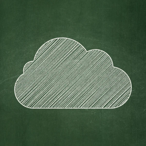 Cloud networking concept: Cloud on chalkboard background