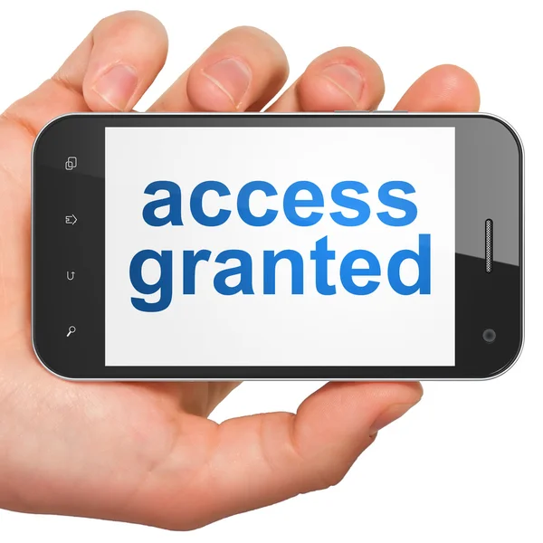 Privacy concept: Access Granted on smartphone