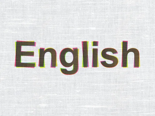 Education concept: English on fabric texture background