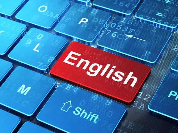 Education concept: English on computer keyboard background