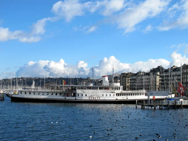 Boat in the lake of Geneva, Switzerland