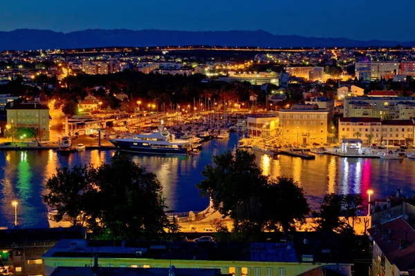 Zadar luxury yacht marina night view