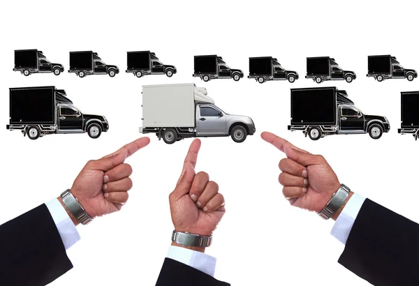 Hand pointing to good truck — Stock Photo #20061351